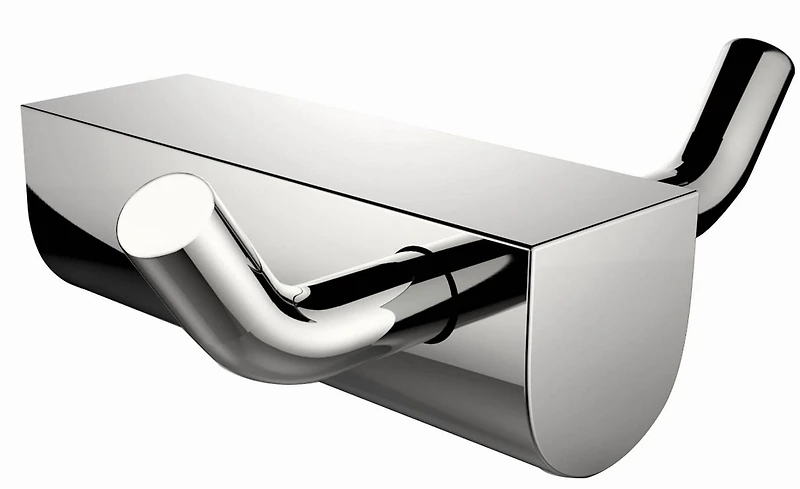 American Imaginations 4-in. Crochet à robe rectangulaire en acier inoxydable W de couleur chrome AI-34597