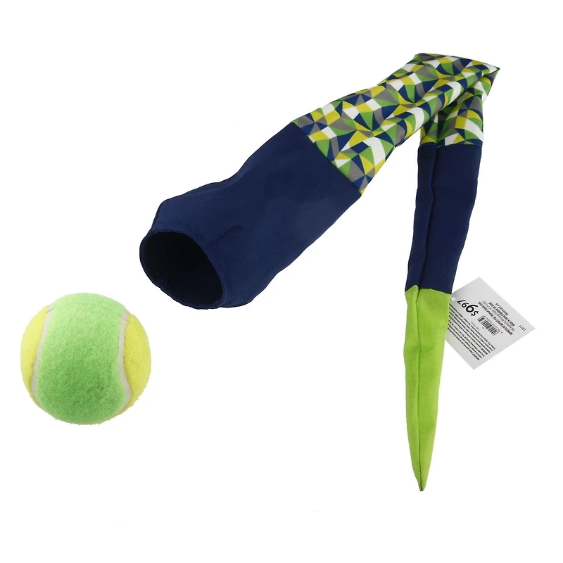 Dog Launcher Fetch toy - Rubber Ball with Plush tail