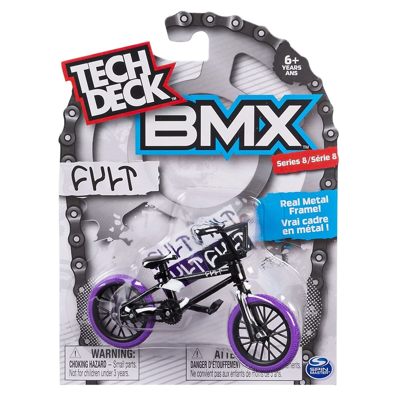 Tech Deck - Finger BMX - Cult – Noir/Violet – Séries 8