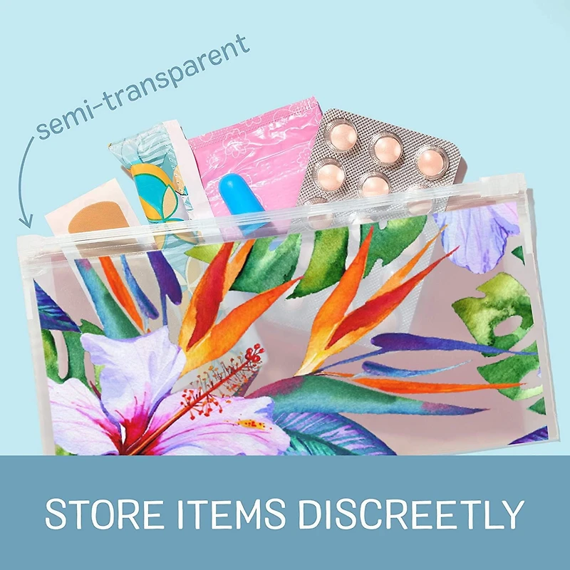 Ziploc Sacs réutilisables pour voyages, maquillage et accessoires, Idéals pour l'organisation à l'école ou à la maison, Collection bohème, Pour articles minces, Emballage de 5 Collection bohème