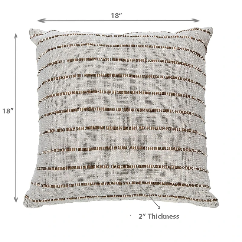 Coton Coussin De Côte De Coton 18 X 18 - Ensemble De 2