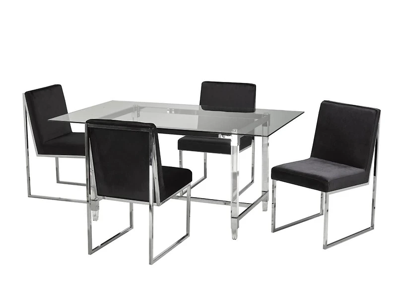 Alissa Dining Set, 5-Piece, Black