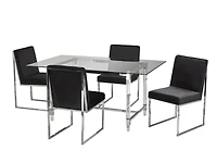 Alissa Dining Set, 5-Piece, Black