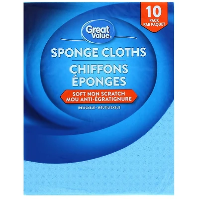 Great Value Sponge Cloths, 10 Pack