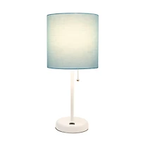 Lampe bâton blanc LimeLights avec port de charge USB et abat-jour en tissu