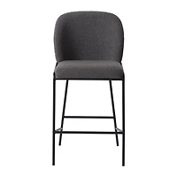 CorLiving Blakeley Modern Boucle Fabric Upholstered Counter Height Bar Stool with Metal Legs – Sold Individually