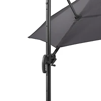 Parasol d'extérieur CorLiving déporté, inclinable et pivotant de 2,9 m (9,5 pi), avec structure en aluminium et acier et toile résistante, gris