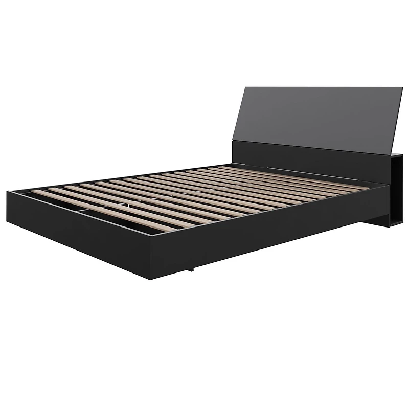 Nexera Corbo Platform Bed and Headboard, Black