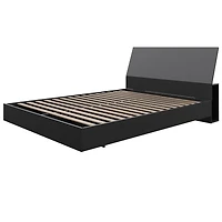 Nexera Corbo Platform Bed and Headboard, Black
