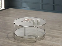 Table basse Emma, acrylique/argenté