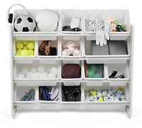 Humble Crew Tot Tutors SuperSized Toy Storage Organizer with 16 Storage Bins, Grey