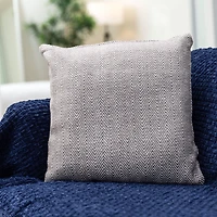 Ensemble de 2 coussins en coton à rayures à chevrons remplis de poly avec fermeture à glissière lavable en machine