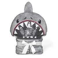 Jeté à capuchon pour enfant Requin, 76x127 cm
