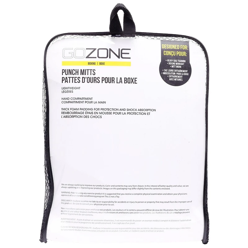 GoZone Punch Mitts – Boxing Focus Mitts – Black/Grey, Thick foam padding