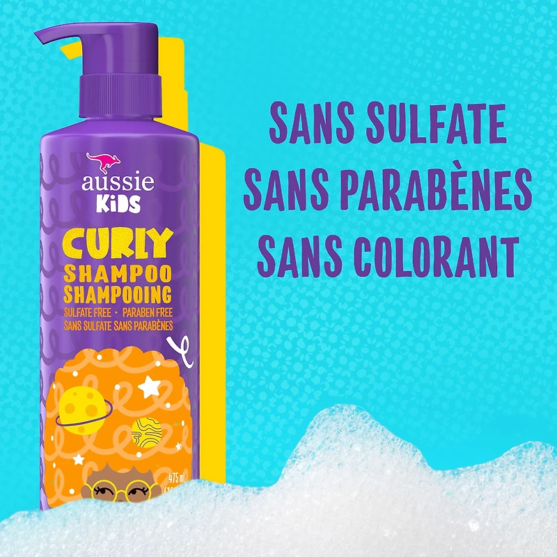 Shampooing Aussie Kids sans sulfate pour cheveux bouclés pour enfants 16 oz liq./475 mL