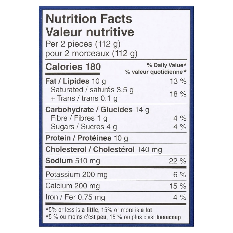 Bouchées aux œufs avec épinard, poivron rouge et parmesan Schneiders, 4 par paquet 224 g