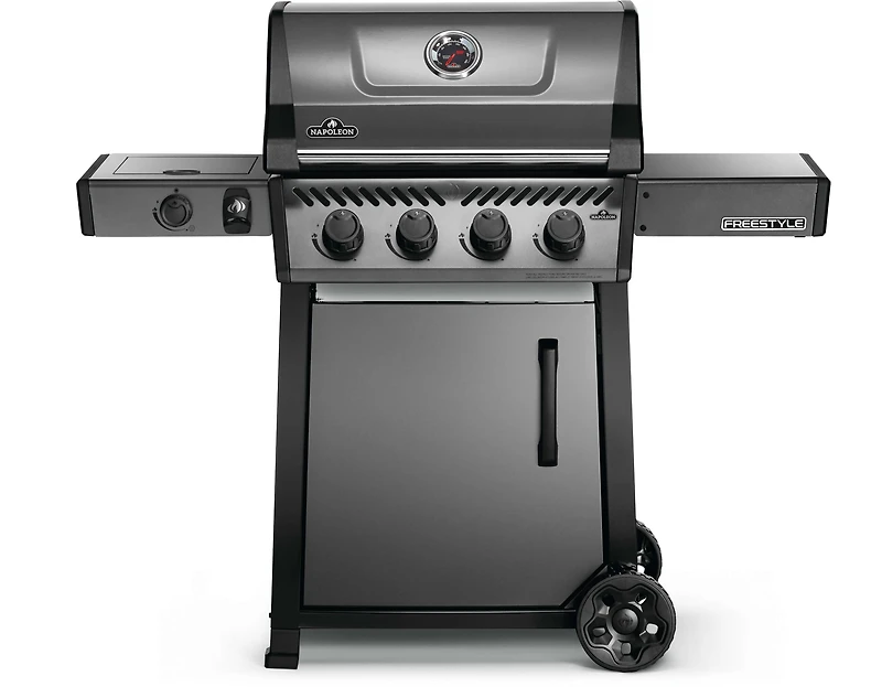 Gril Freestyle 425 au propane avec brûleur latéral de cuisinière, gris graphite