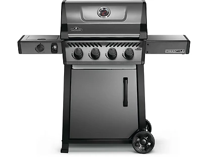 Gril Freestyle 425 au propane avec brûleur latéral de cuisinière, gris graphite