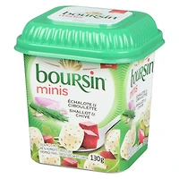 Boursin Minis Shallot & Chive, Fresh soft white cheese bites 130g