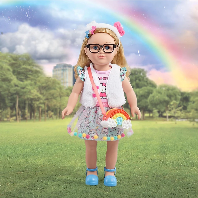 Ma vie comme...Ensemble d’accessoires pour poupées de 45,7 cm avec sac à bulles et chaussures bleues Accessoires à la mode pour poupées