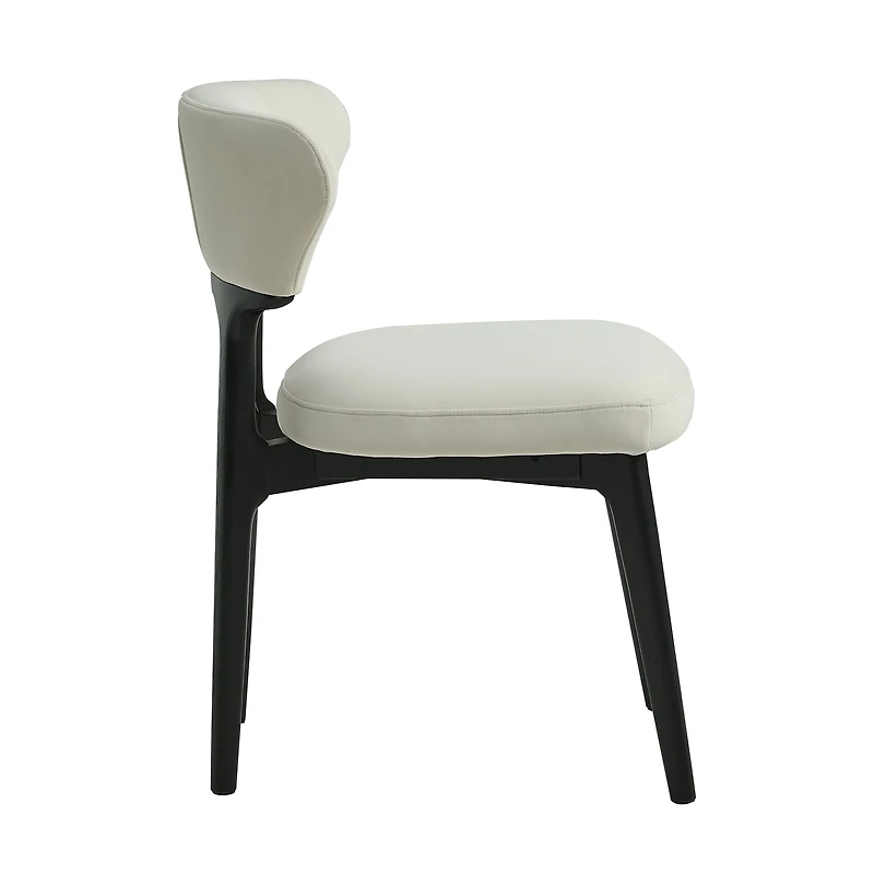 Ensemble de 4 chaises de salle à manger modernes Noble House en bois massif, revêtues de tissu noir