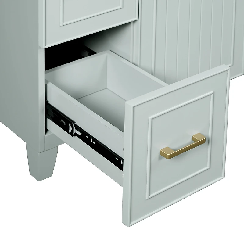 Homy Casa 36 in Moss Green Kitchen Sideboard with Ceramic Sink