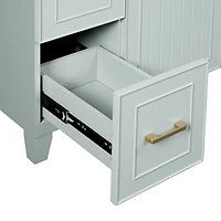 Homy Casa 36 in Moss Green Kitchen Sideboard with Ceramic Sink