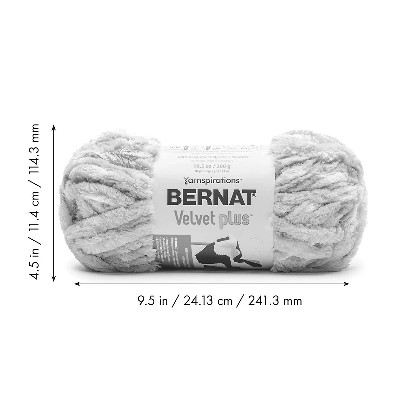 Bernat® Velvet Plus™ Yarn, Polyester #6 Super Bulky, 10.5oz/300g, 78 Yards