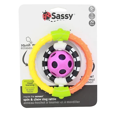Sassy® Spin & Chew Ring Hochet