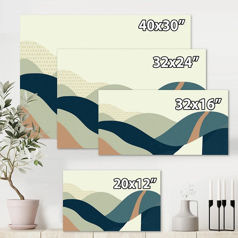 Designart Paysage géométrique abstrait avec des collines Art mural sur toile