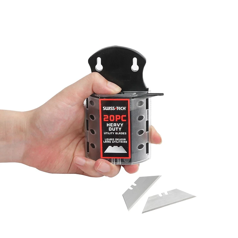 Swiss Tech Couteau pliant verrouillable 2 pièces avec distributeur de 20 baldes