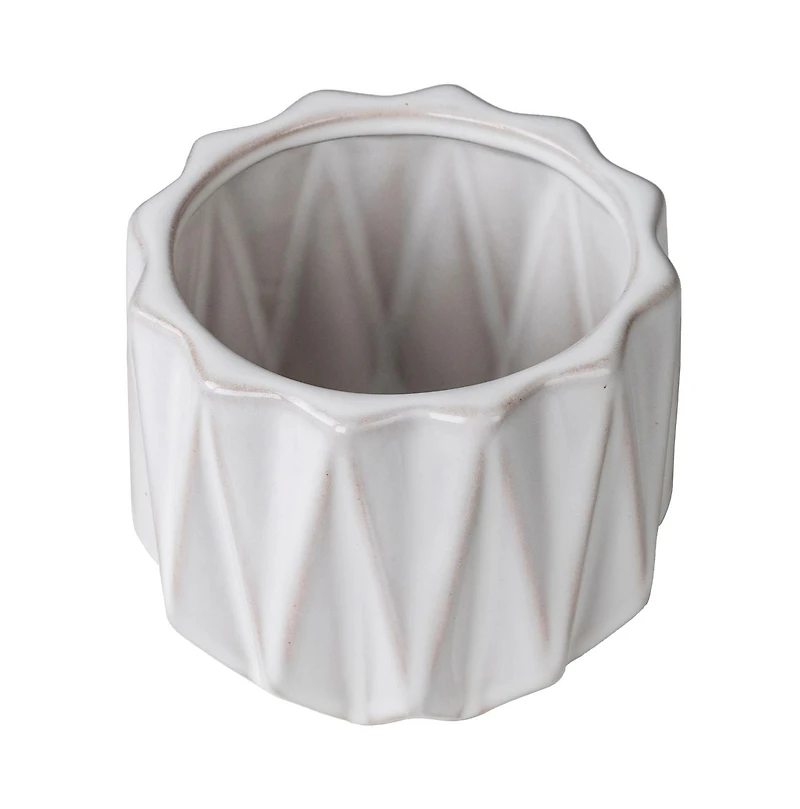 Better Homes & Gardens Céramique Pot à motif géométrique de 12,7 cm-Blanc Pot de fleur