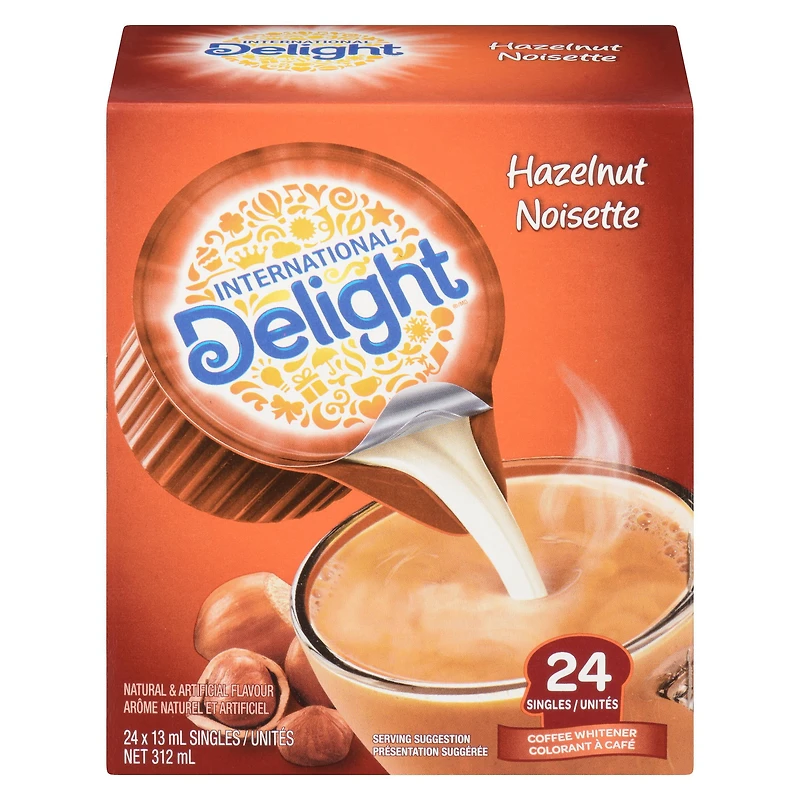 International Delight colorant à café, Noisette, Portion Individuelle, 24 portions