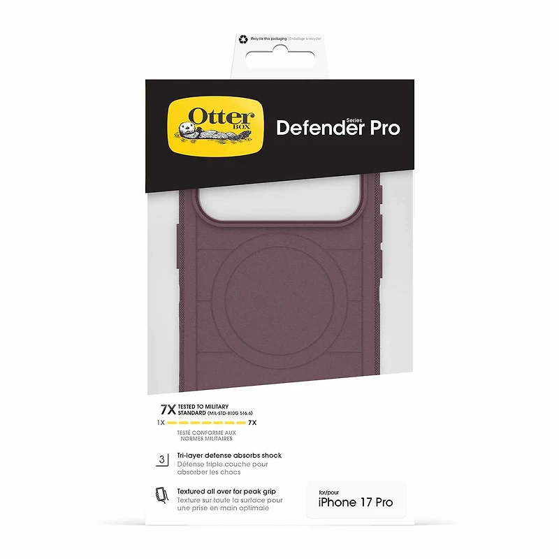 OtterBox Étui Defender Pro MagSafe avec Contrôle de la Caméra Trailhead (Violet) pour iPhone 17 Pro Max