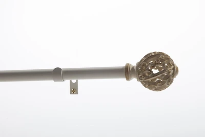 Levolor Curtain Rod in White with Ball Finial