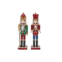 Christmas Wooden Nutcracker Figurine  10" - Set of 2