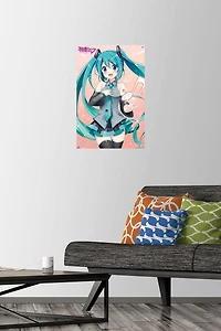 Hatsune Miku - Music Note Wall Poster with Push Pins