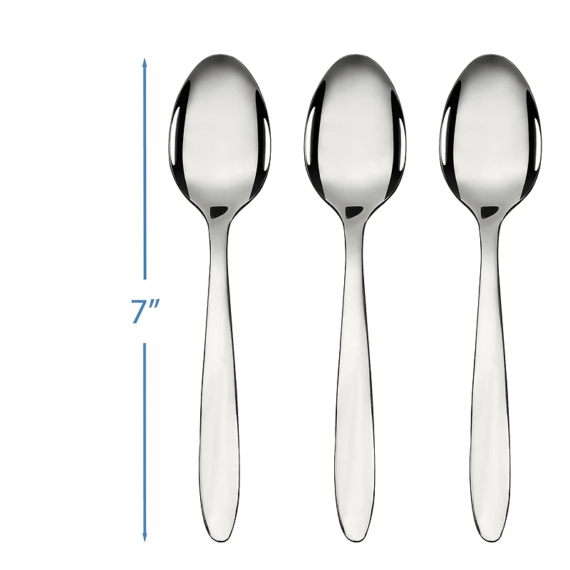 Cuillères à soupe pour adulte en acier inoxydable Mainstays Breck, lot de 3 pièces, argentées