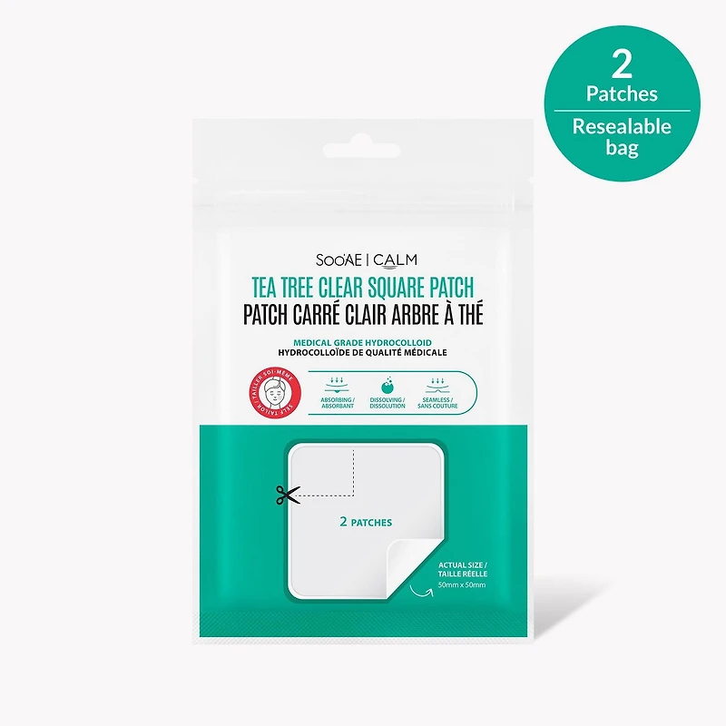 Soo'AE Patch Carré Clair Arbre À Thé Par sachet : 2 patchs