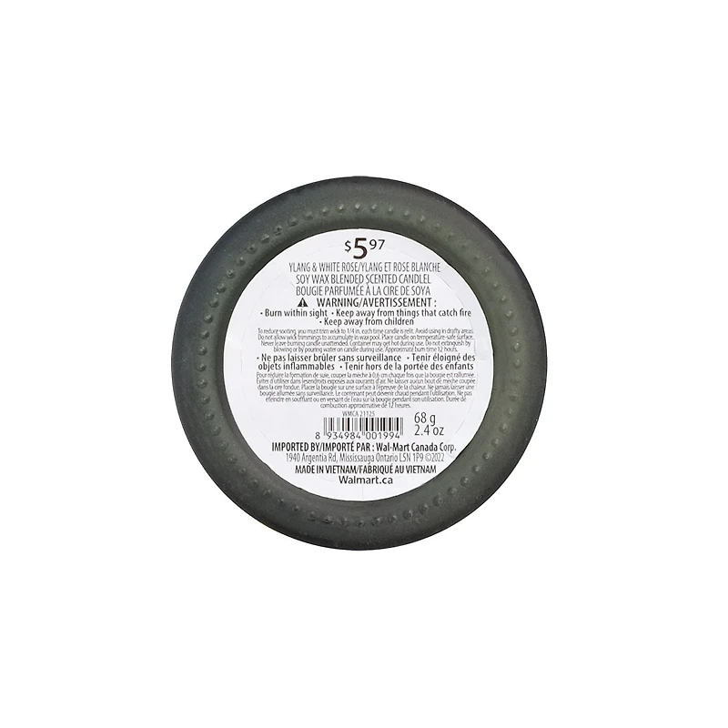 Botanical Light 2.4OZ Ylang & white rose Soy Wax Blended Scented Candle,1 cotton wick, · 2.4oz<br>· 68g<br>· 1 pack