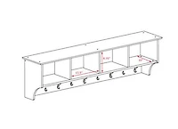 Prepac Manufactured Wood 60 in. Wide Hanging Entryway Shelf