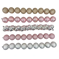 Holiday Time 45 Count Shatterproof Ornaments-Pink/Gold/Silver