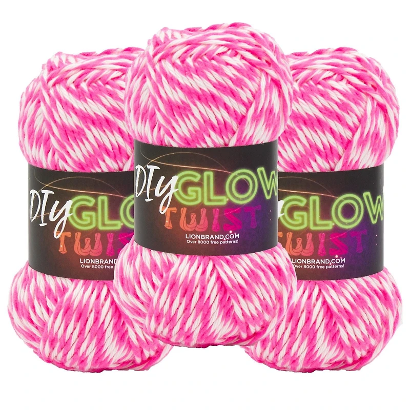 Fil Lion Brand DIY Glow Moyen/Pire Poid 70g/86m 3-Paquet