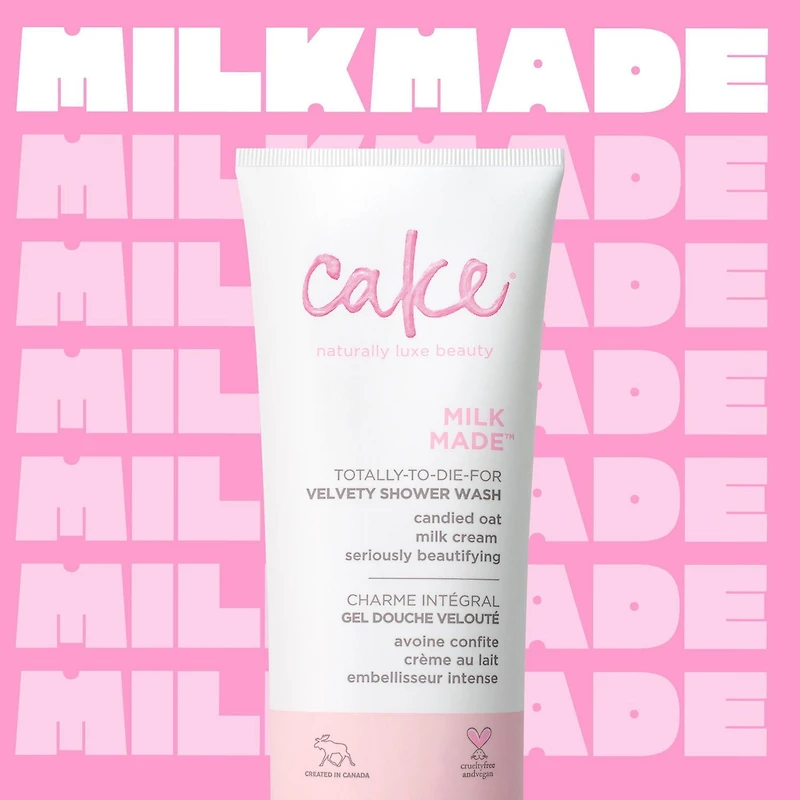 Cake Beauty Velvety Body Wash, Milk Made – Cleansing & Moisture Rebalancing – For Dry Skin – Oat Kernal Extract, Coconut Oil & Marshmallow Root Extract – 200 mL, Moisture Rebalancing Body Wash