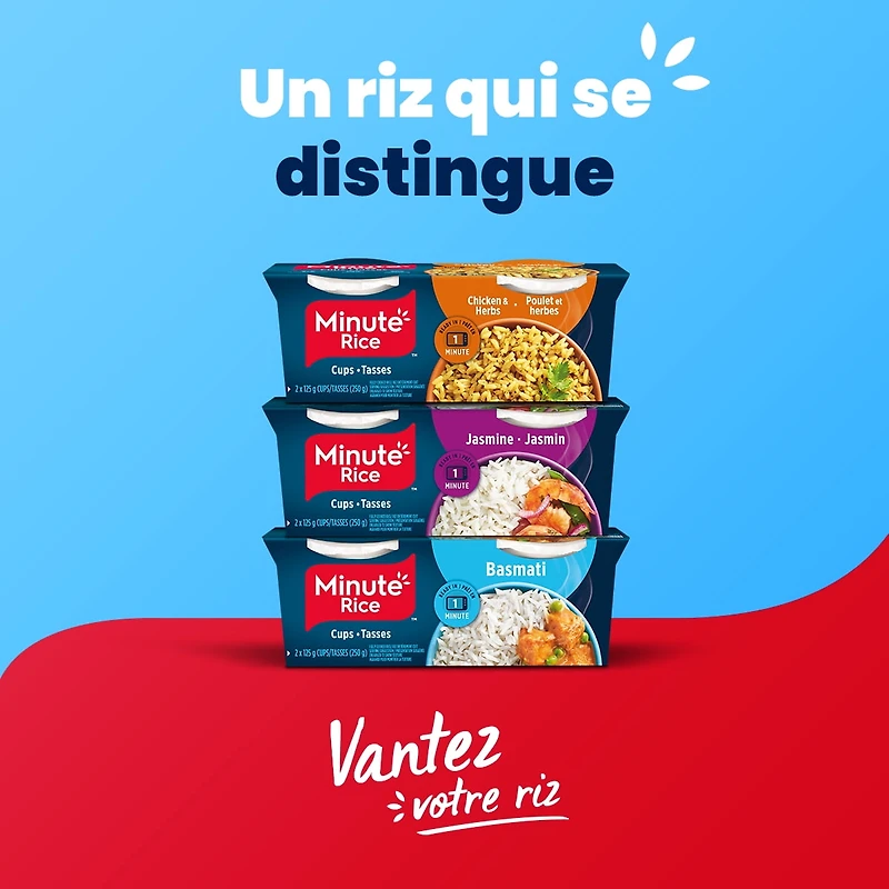 Tasses de riz basmati Minute Rice 250g Tasses de riz basmati Minute Rice  250g