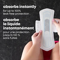 Serviettes ultraminces U by Kotex Balance avec ailes, absorption régulière, 50 unités. UBK PAD 50