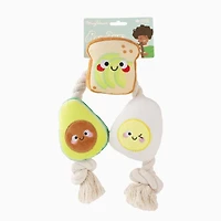 Hugsmart Toast and Egg Dog Rope and Tug Toy