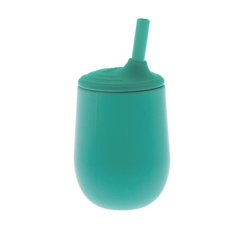 Nûby™ Gobelet d'Apprentissage pour Tout-Petit en Silicone, 100 % Silicone avec Paille TOUCH FLOW™ - Aqua