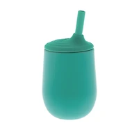 Nûby™ Gobelet d'Apprentissage pour Tout-Petit en Silicone, 100 % Silicone avec Paille TOUCH FLOW™ - Aqua