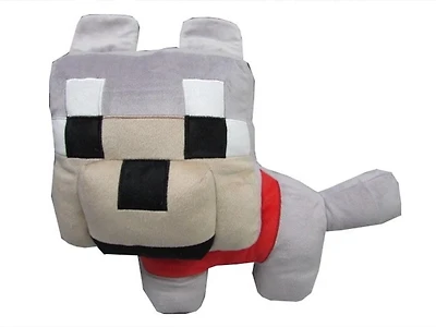 Minecraft Loup Copain d'Oreiller en Peluche, 100% Polyester Microfibre, 43.2 cm